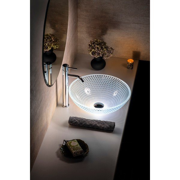 Szklana okrągła umywalka ø 42 cm Puketa – Sapho-image-1