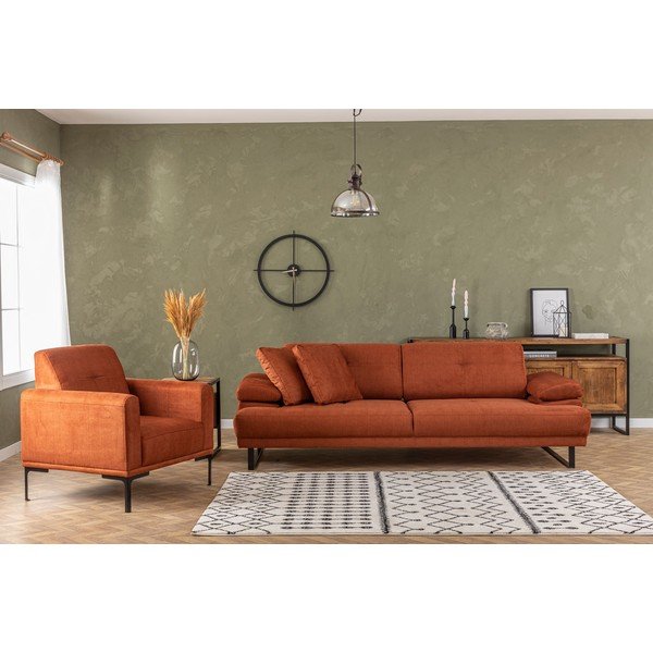 Pomarańczowa sofa 239 cm Mustang – Balcab Home-image-1