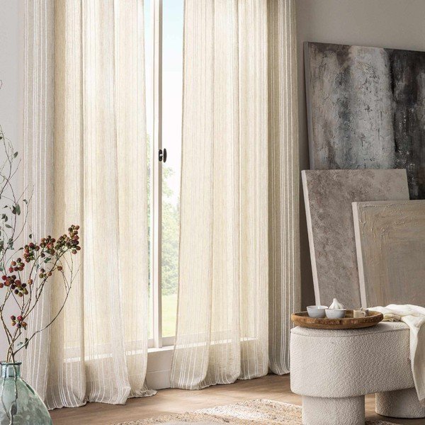 Kremowa zasłona 140x260 cm Zaho – douceur d'intérieur-image-1