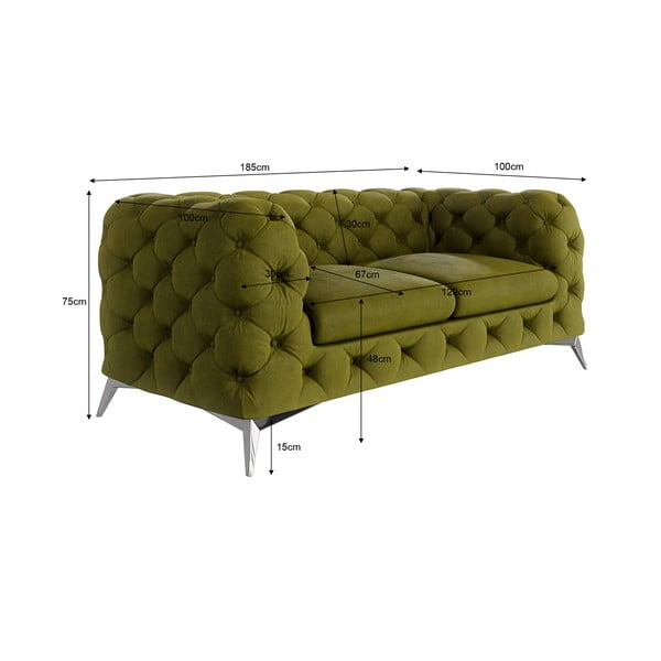 Zielona aksamitna sofa 185 cm Chelsea – Ropez-image-3