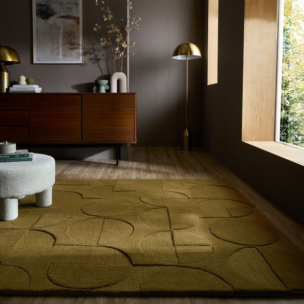 Ciemnozielony wełniany dywan tkany ręcznie 160x230 cm Gigi – Flair Rugs-image-1