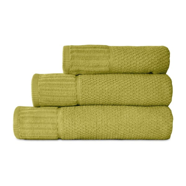 Komplet 3 zielonych ręczników Artex Suprem