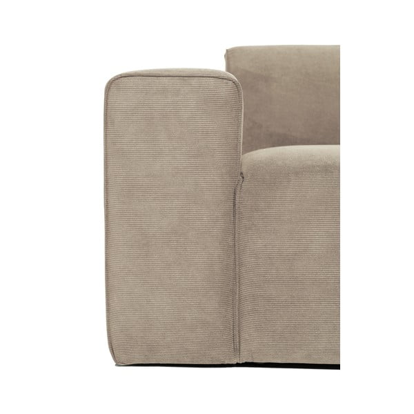 Beżowa sztruksowa sofa modułowa w kształcie litery "U" Scandic Sting, prawostronna-image-3