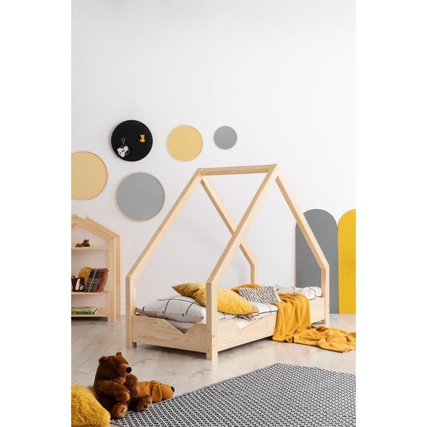 Dziecięce łóżko z drewna sosnowego w kształcie domku Adeko Loca Ana, 70x170 cm-image-2