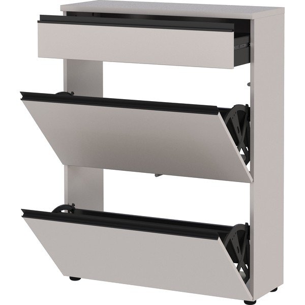 Kremowa szafka na buty 80x107x29 cm Baldone – Germania-image-2