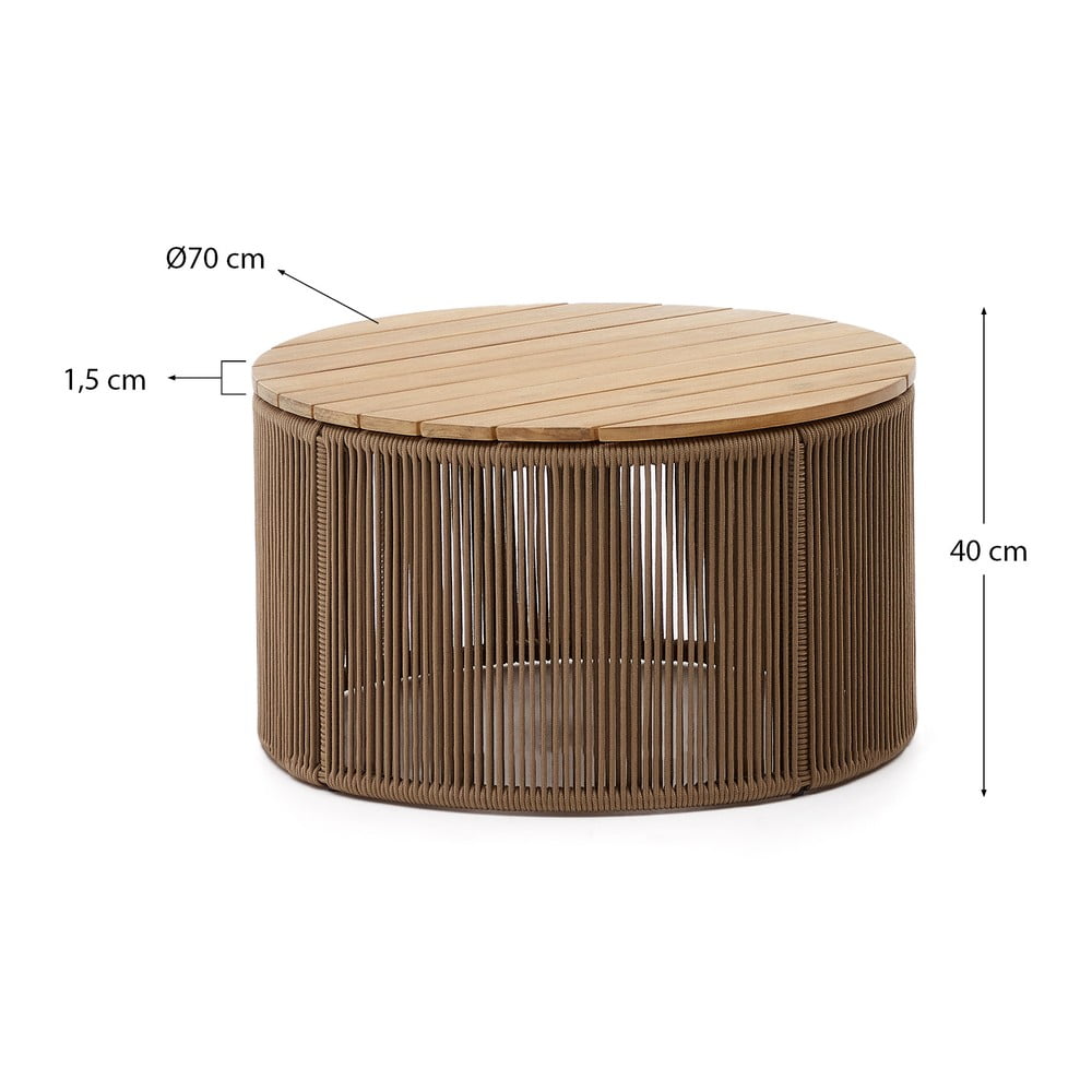 Okrągły stolik ogrodowy z blatem z drewna akacjowego ø 70 cm Dandara – Kave Home (zdjęcie 8)