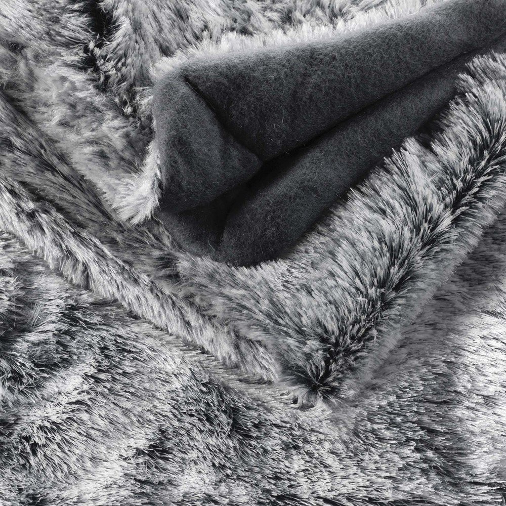 Szary koc ze sztucznego futra 180x220 cm Antartic – douceur d'intérieur (zdjęcie 4)