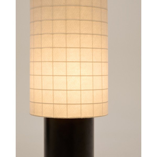 Biało-czarna lampa stojąca z tekstylnym kloszem (wysokość 142 cm) Dulan – Kave Home-image-3