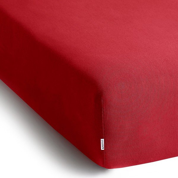 Czerwone dżersejowe prześcieradło z gumką 180x200 cm Amber – Restilo-image-2