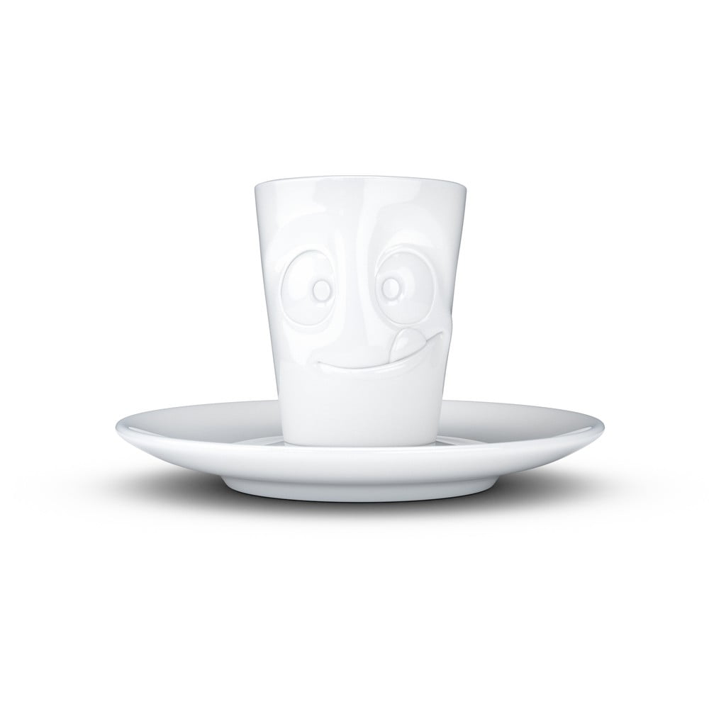 Biała łakoma porcelanowa filiżanka do espresso ze spodkiem 58products, 80 ml