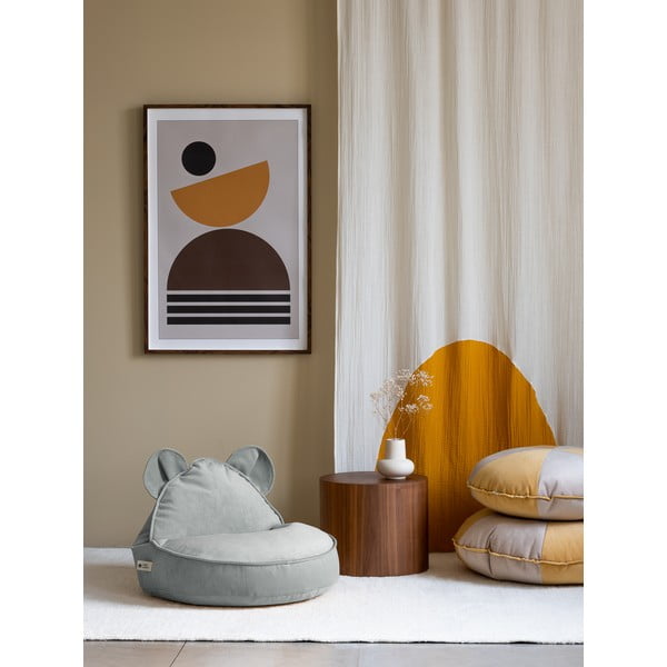 Miętowy aksamitny dziecięcy worek do siedzenia Bear – Wigiwama-image-2