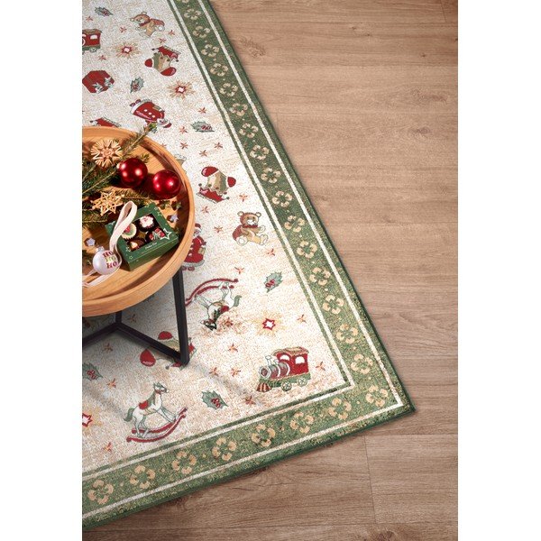 Zielony dywan z mieszanki bawełny ze świątecznym motywem 160x230 cm Toy's Delight Green Christmas – Villeroy&Boch-image-2