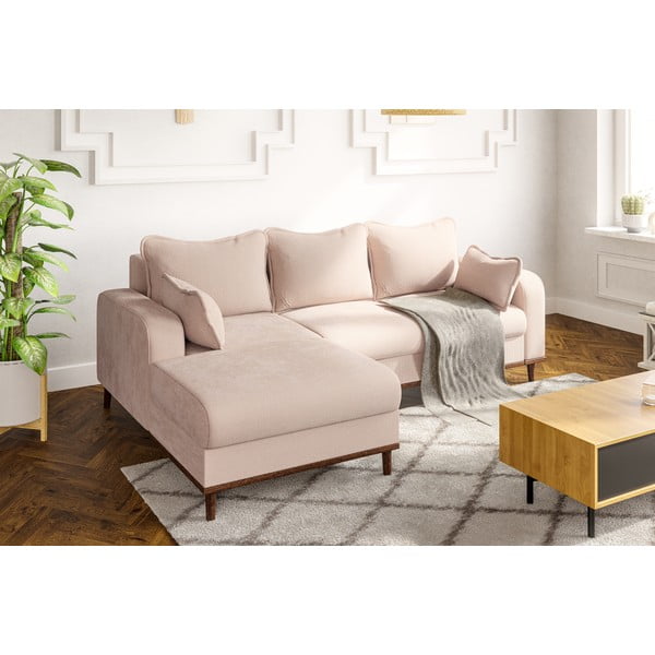 Beżowy sztruksowy narożnik (lewostronny) Beata – Ropez-image-4