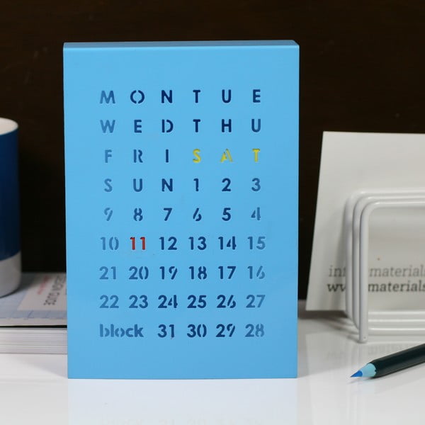 Magnetyczny kalendarz Perpetual Calendar, niebieski