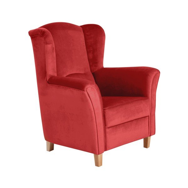 Ciemnoczerwony fotel Max Winzer Agnetha Suede