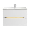 Biała niska wisząca szafka bez umywalki 72x51 cm Set 857 – Pelipal