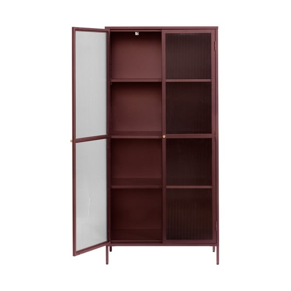 Czerwona metalowa witryna 90x190 cm Bronco – Unique Furniture-image-2