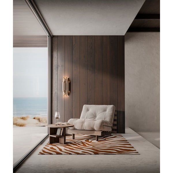 Fotel rozkładany z ciemnoniebieskim obiciem Karup Design Roots Raw/Navy-image-1