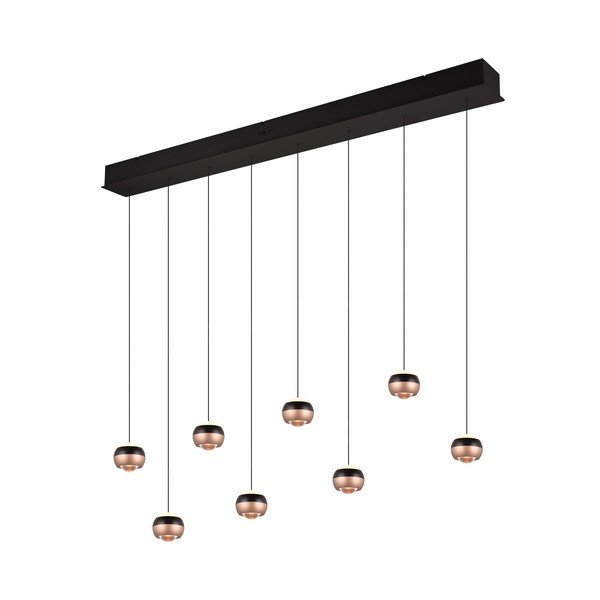 Lampa wisząca LED w czarno-miedzianym kolorze z metalowym kloszem Orbit – Trio Select-image-4