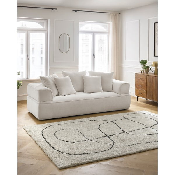 Beżowa sofa z tkaniny szenilowej 237 cm Whesley – Bobochic Paris-image-1