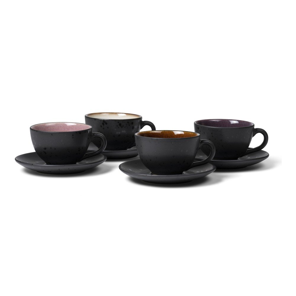 Czarne filiżanki zestaw 4 szt. ceramiczne 240 ml Gastro Black/Mix – Bitz