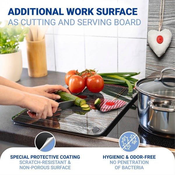 Zestaw 2 szklanych płyt ochronnych na kuchenkę Wenko Heart, 52x30 cm-image-4