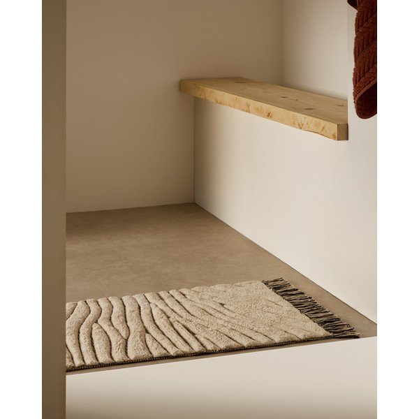 Beżowy dywanik łazienkowy 50x70 cm Crilda – Kave Home-image-1