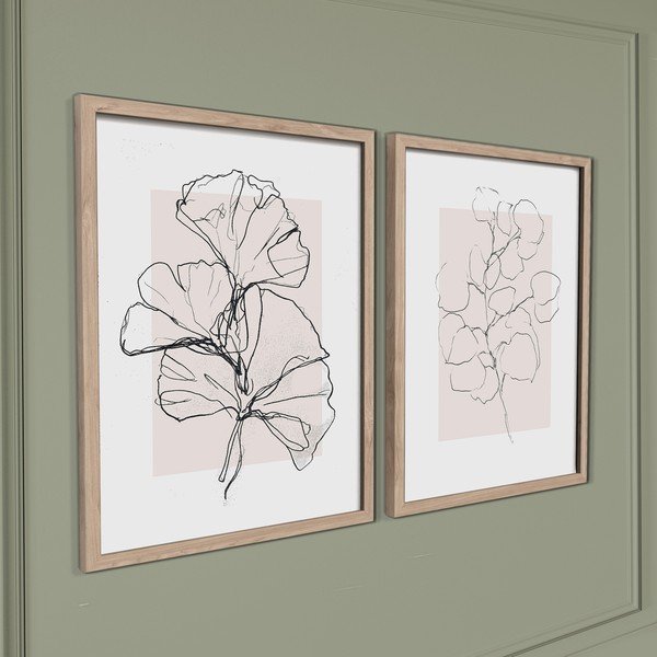 Obrazy zestaw 2 szt. drukowane z ramą w zestawie 30x40 cm Floral Set – Styler-image-3