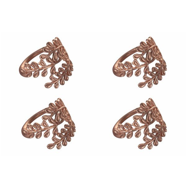 Zestaw 4 metalowych obrączek na serwetki Villa d'Este Rose Gold-image-4