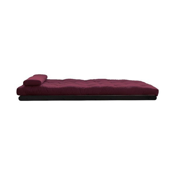 Sofa rozkładana z ciemnoczerwonym pokryciem Karup Design Figo Black/Bordeaux-image-4