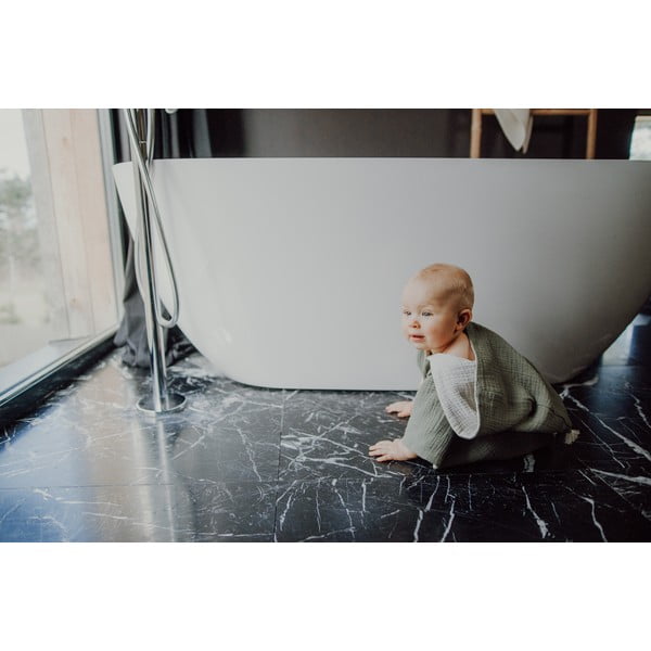 Muślinowe poncho dziecięce w kolorze khaki rozmiar M – Malomi Kids-image-4