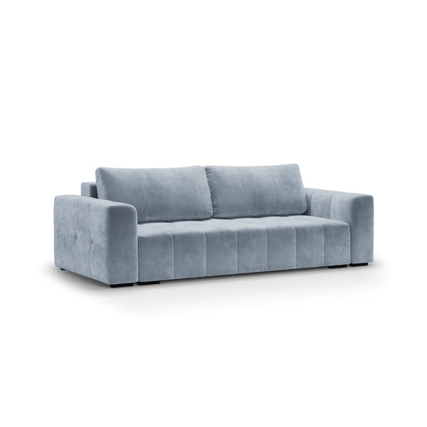 Jasnoniebieska aksamitna rozkładana sofa Milo Casa Luca-image-2