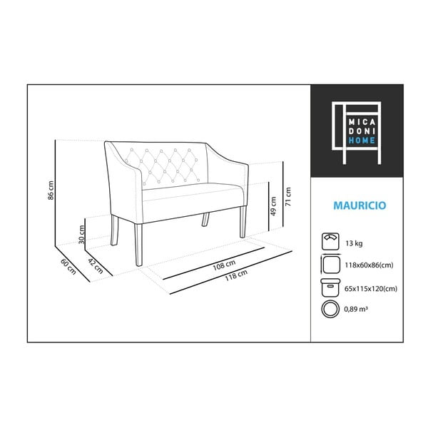 Żółta sofa 2-osobowa Micadoni Home Mauricio-image-4