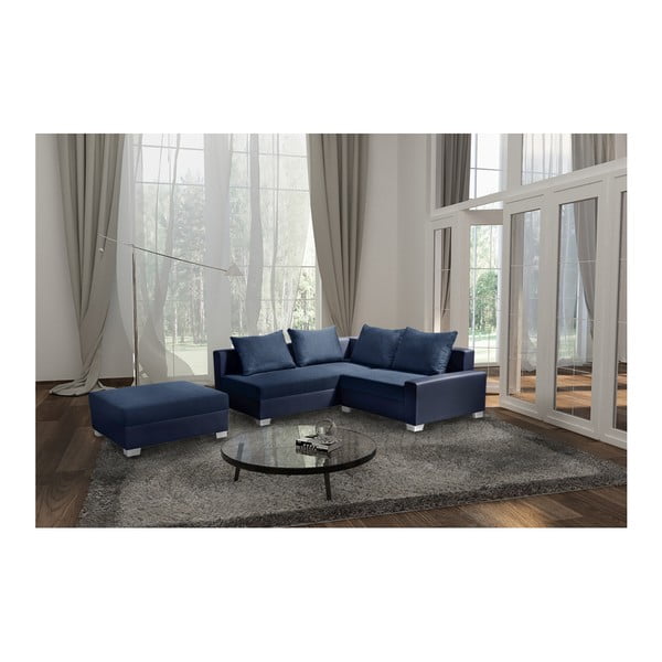 Niebieski narożnik lewostronny z dodatkowym modułem INTERIEUR DE FAMILLE PARIS Aventure-image-3