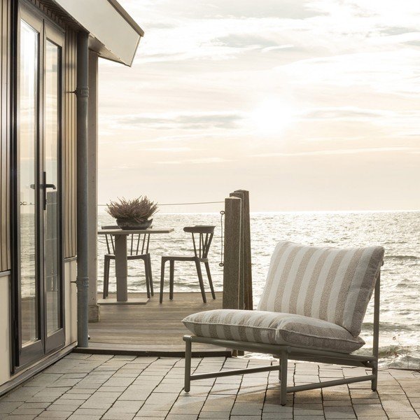 Beżowy metalowy/tapicerowany fotel ogrodowy Elvo – WOOOD-image-1