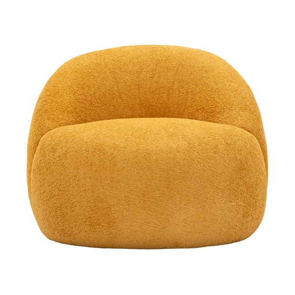 Musztardowy fotel z materiału bouclé Ginerva – Mauro Ferretti-image-2