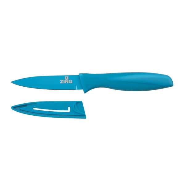 Niebieski nóż z osłoną ostrza Premier Housewares Zing, 8,9 cm