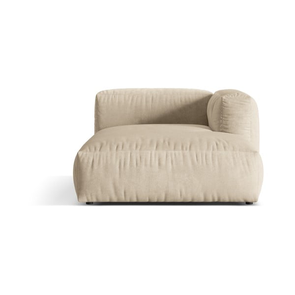 Beżowy aksamitny moduł sofy (prawostronny) Martina – Micadoni