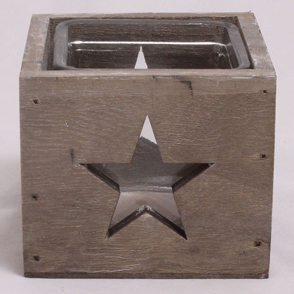 Drewniany świecznik Gwiazda, 9 cm-image-1