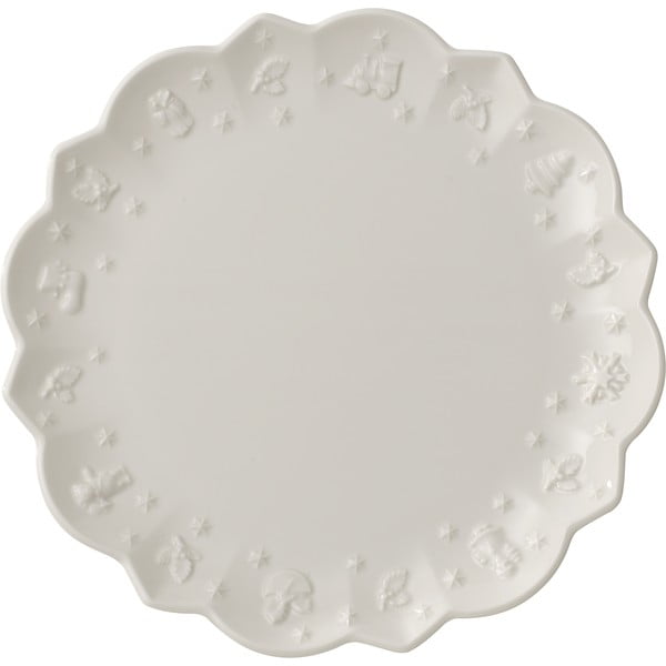 Biały porcelanowy talerz z motywem świątecznym Villeroy & Boch, ø 23,3 cm