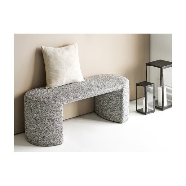 Szara ławka z materiału bouclé Westport – House Nordic-image-3