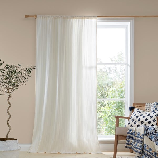 Biała bawełniana firanka 140x122 cm Zofia Broderie Anglaise – Pineapple Elephant-image-1