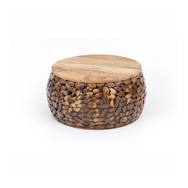 Stolik z drewnianym blatem WOOX LIVING Caramel, ⌀ 55 cm