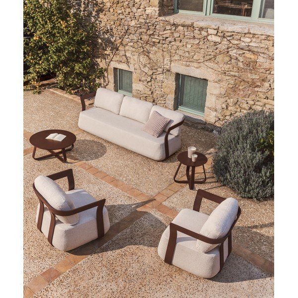 Brązowa/beżowa tapicerowana sofa ogrodowa Tamaris – Kave Home-image-1