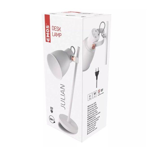 Biała lampa stołowa (wys. 46 cm) Julian – EMOS-image-1