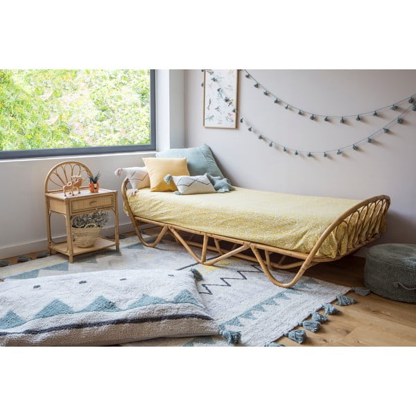 Kremowy bawełniany dywan dziecięcy tkany ręcznie odpowiedni do prania 140x200 cm Azteca Vintage Blue – Lorena Canals-image-3