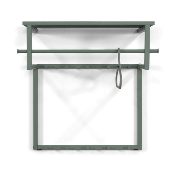 Szarozielony metalowy wieszak ścienny z półką 76 cm Rizzoli – Spinder Design-image-2