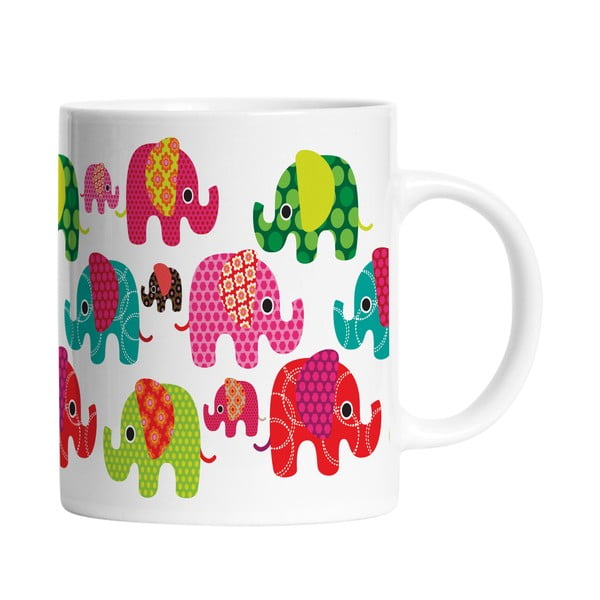 Ceramiczny kubek Elephants in Love, 330 ml