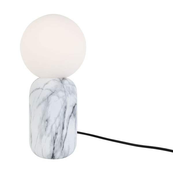 Biała lampa stołowa w dekorze marmuru Leitmotiv Gala, wys. 32 cm