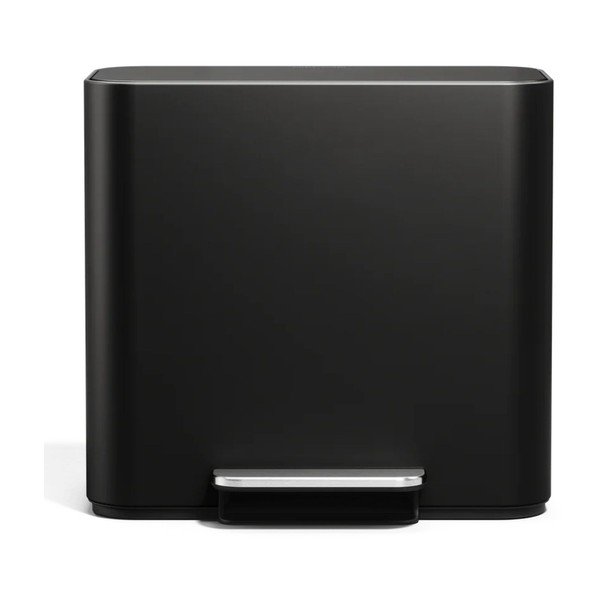 Stalowy kosz na śmieci do segregacji odpadów/z pedałem w kolorze matowej czerni 15 l Dual Mini – simplehuman-image-3